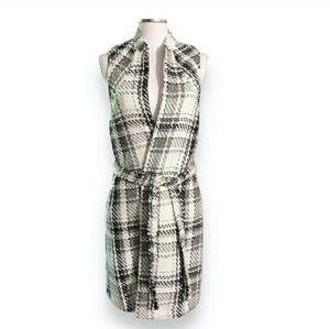 BCBGENERATION Black & White Plaid Blanket Vest NWT!